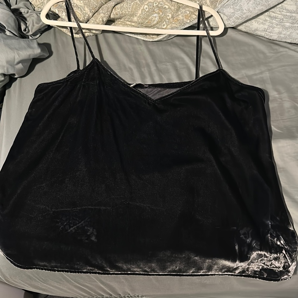 Dark grey velvet tank top
